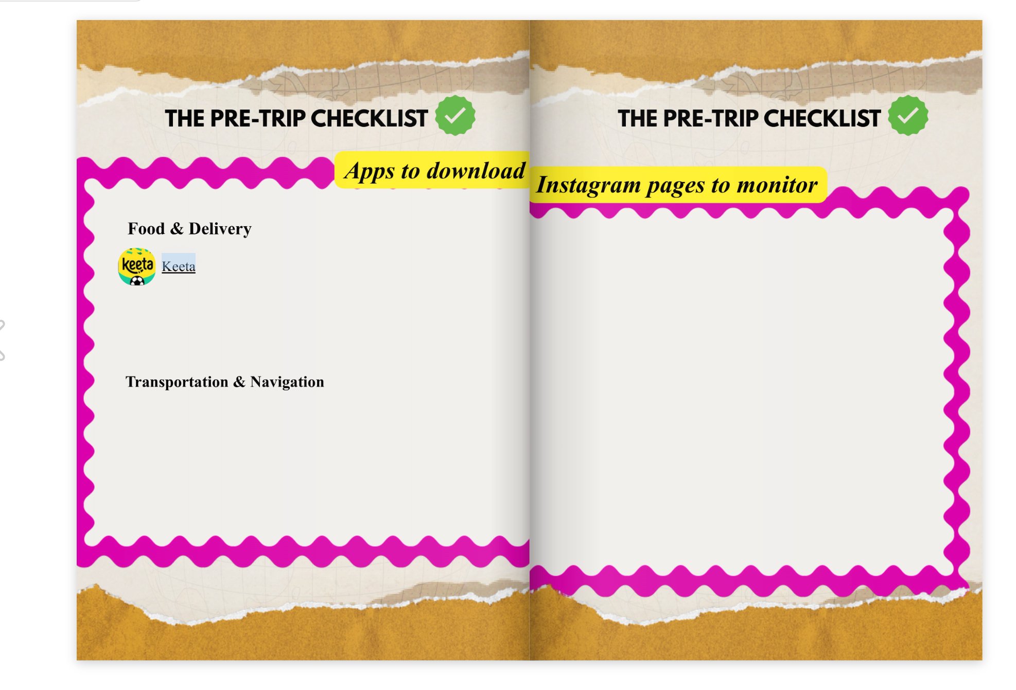 Pre-Trip Checklist